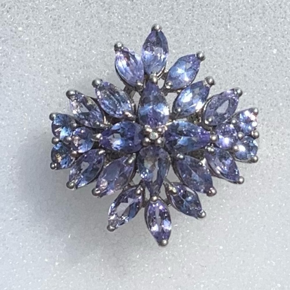Tanzanite Genuine Gemstone Ring Set In 925 Sterling Silver